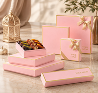 Boîte Cadeau de Luxe Ramadan en Chocolat avec Lamination Mate et Doublure en Mousse, Emballage Personnalisé pour Dattes, Cadeaux Aïd Moubarak Réutilisables