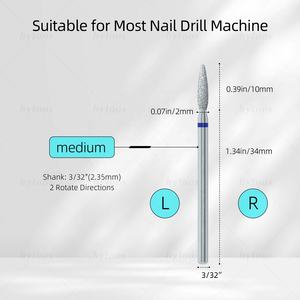 HYTOOS Chrome-قطعة بشرة غير حادة روسية ذات نهاية حادة للمثقاب أداة تنظيف الأظافر للجلد الميت قبل المعالجة - Product Image 2