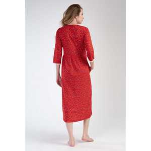 Vestido de dormir con bolsillos y botones de manga 3/4 para mujer - Product Image 1