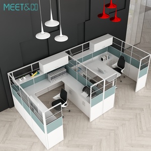 Escritorio de Oficina Modular de Madera Convertible Moderno, Estación de Trabajo Compartida de 2-8 Personas, Muebles Metálicos Extensibles, Espacio Abierto para el Trabajo - Product Image 1