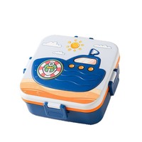 Boîte à lunch isotherme en plastique à double compartiment avec couvercle, compartimenté, portable pour étudiants, avec couverts intégrés, pour salades