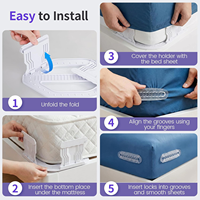 4 pièces de fixations de draps multifonctionnelles, bandes de verrouillage robustes, antidérapantes, à forte adhérence, universelles pour les coins de matelas de lit