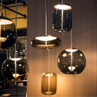 Lustre suspendu en verre nordique Mai Deng Ren pour restaurant, bar, réception, lampe design créative et originale