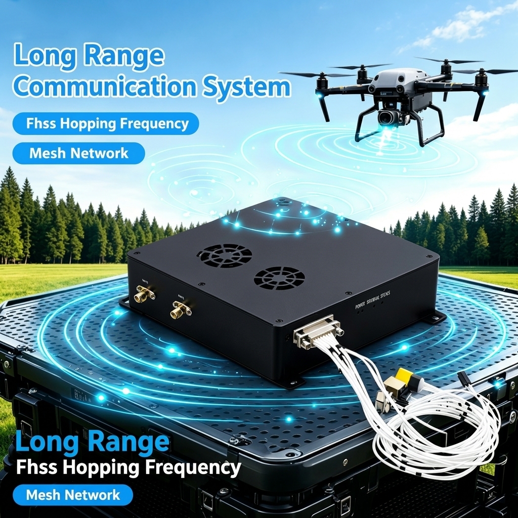 Airborne MIMO Mesh Radio Fhss Hopping Frequency 4W Broadband Ad Hoc Network Secure <strong>Communication</strong> System for <strong>Long</strong> <strong>Range</strong> UAV