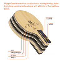Raket Tenis Meja Profesional Loki 2026 Hot Sell Nano Carbon Fiber Kayu Ayous Merek Blade Tenis Meja