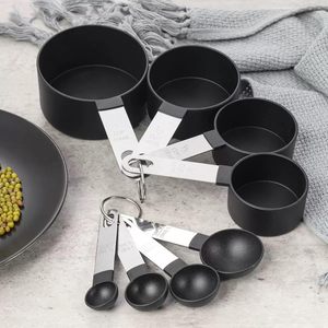 8 Piece Measuring Cups and Spoons <b>Sets</b> Stainless Steel Handle Color Plastic Measuring Cups Measuring Spoons - Product Image 4