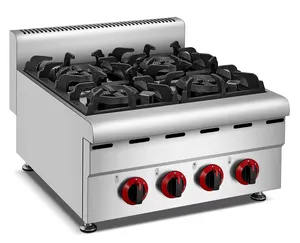 Vevor — table de cuisson commerciale robuste en acier inoxydable, comptoir, cuisinière à gaz, haut de gamme