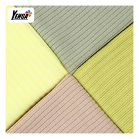 220 GSM 170 CM FDY RIB POLY SPANDEX POLYESTER Tissu en tricot extensible teint