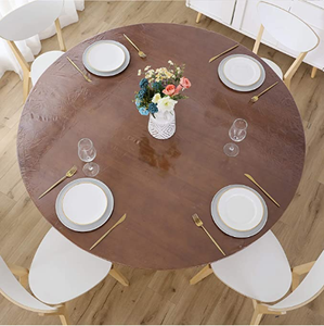 Fitted PVC Handmade Geometric Pattern Mediterranean Style <strong>Tablecloth</strong> Elastic Edge Waterproof Oilproof <strong>Wipeable</strong> for 45"-56" - Product Image 2