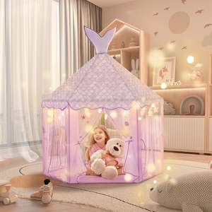 Carpa de Juego Infantil con Diseño Hexagonal, Color Morado, Plegable y Portátil, Tipo Castillo de Princesa - Product Image 3