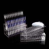 Organisateur de bureau en acrylique à 2 niveaux, porte-stylos, cosmétiques, pinceaux, crayons à sourcils, support de papeterie, présentoir pour stylos