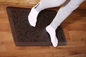 Tappetini di pecora antico scuro personalizzato PU Anti fatica antiscivolo tappeto da cucina morbido tappeto liscio tappetino per camera da letto
