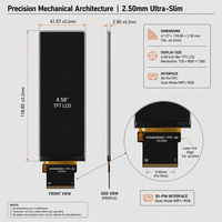 Module d'affichage LCD TFT HZY 4,58 pouces 320*960 IPS RGB 50 broches avec rétroéclairage LED, pilote IC ST7701SN, luminosité 500 nits