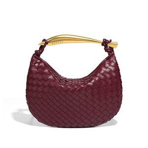[Esclusiva Transfrontaliera] Nuova Borsa a Mezzaluna Intrecciata a Mano da Donna, Versatile, con <span class=keywords><strong>Tracolla</strong></span> Singola e Cerniera, Stile Dumpling, da Portare a Spalla o a Mano - Product Image 1