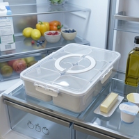 Boîte de rangement pour réfrigérateur en plastique, compatible lave-vaisselle, compartiment hermétique avec couvercle et poignée pour fruits et collations