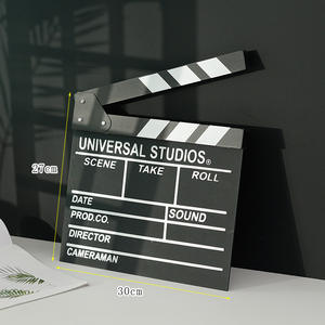 Nuevo Clapboard <span class=keywords><strong>de</strong></span> Madera para Director <span class=keywords><strong>de</strong></span> Video, <span class=keywords><strong>Cine</strong></span> y Televisión, Accesorio <span class=keywords><strong>de</strong></span> Fotografía con Rotulador Borrable, Clapboard Negro - Product Image 1