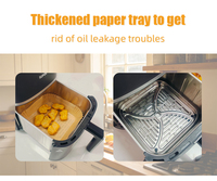 Papier sulfurisé carré personnalisé pour friteuse à air, antiadhésif, résistant à l'huile, non toxique, jetable, pour boulangerie et café, OEM ODM