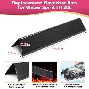 Barres aromatisantes en fonte Senershuo de 15,3'' et 17,5'', grilles de cuisson, pièces de rechange pour barbecue <span class=keywords><strong>à</strong></span> <span class=keywords><strong>gaz</strong></span> <span class=keywords><strong>Weber</strong></span> Spirit I II série 200 - Product Image 4