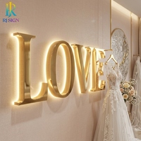 Letrero Luminoso LED con Diseño Personalizado, Letrero Comercial Retroiluminado de Metal, Letrero Publicitario Interior Personalizado con Logotipo Dorado para Negocios
