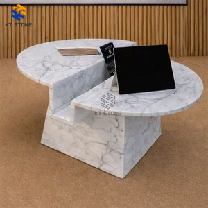 Tavolino da Caffè in Marmo KT STONE, Pratico per la Casa, Forte Capacità di Carico, <span class=keywords><strong>Base</strong></span> Stabile, Facile da Pulire e Mantenere per l'Uso Quotidiano - Product Image 4