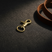 Mousqueton pivotant en laiton massif, fermoir à déclenchement pour laisse d'animal, collier, sangle de sac, porte-clés, finition laiton poli