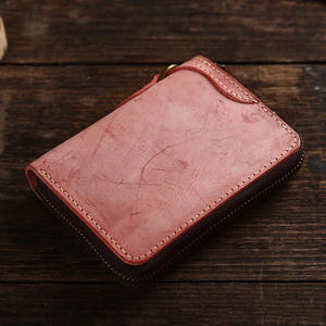 ย้อนยุคที่ทําด้วยมือหนังชายซิปแมตต์ขี้ผึ้งผักหนังกระจ่างสไตล์ญี่ปุ่นแขวนแหวน<span class=keywords><strong>กระเป๋า</strong></span>สตางค์สั้นผู้ชายความมั่งคั่งผ้า - Product Image 6