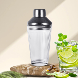 Ensemble de fabrication de <span class=keywords><strong>cocktails</strong></span> Martini sans alcool en gros de 450 ml, outils de bar, shaker à cocktail en verre avec couvercle anti-fuite et passoire - Product Image 4