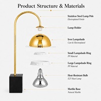 Vente directe d'usine XINGPAI lampe chauffante infrarouge portable lampe chauffante en or de luxe pour buffet