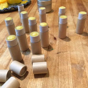 MOQ bajo 100% Biodegradable Sin plástico Tamaño <span class=keywords><strong>Mini</strong></span> 5g Bálsamo labial vacío Embalaje Tubo de papel Contenedor de papel Kraft marrón liso - Product Image 5