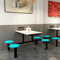 Ensemble de table et chaises de restaurant moderne en métal pliable pour cantine scolaire, usine, restaurant en libre-service, quatre places