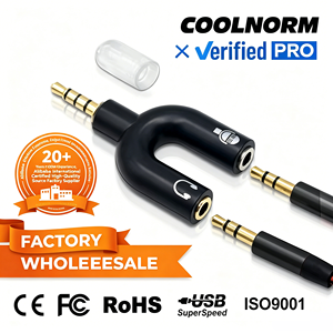 Adaptador de Auriculares de 3.5mm, Adaptador de <span class=keywords><strong>Audio</strong></span> de 3.5mm, Convertidor en Forma de U para Teléfono Móvil, Computadora y Tableta, Divisor de Auriculares - Product Image 1
