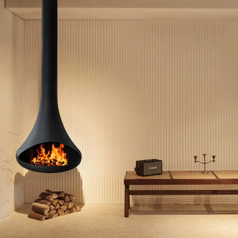 2024 Offre Spéciale intérieur décoratif suspendu cheminée poêle à bois suspendu avec cheminée