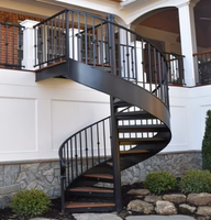Escalier en colimaçon à double hélice avec deux rampes pour villas de luxe de grande envergure ou halls commerciaux