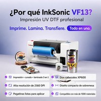 InkSonic VF13 Machine UV DTF avec Plastifieuse Nettoyage Automatique Impression d'Autocollants Distributeur