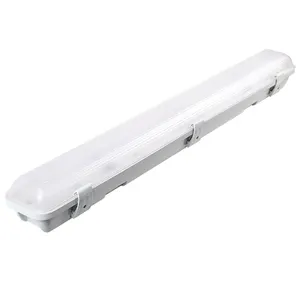 Warehouse Industrial Suspended Ceiling Triproof Light Fixture 4ft 40w 60w Ip65 Aluminum Led Batten Linear Tri Proof Light