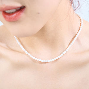 Aaaaaaaaaaaaaa איכות מים מתוקים עגולים פנינים עגולות בעבודת יד מתנה לנשים שרשרת פנינים טהורה - Product Image 4