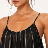 Robe courte tissée pour femme, col en U, épaules dénudées, coupe ample, taille minimaliste, tenue décontractée pour le printemps et l'été 2026