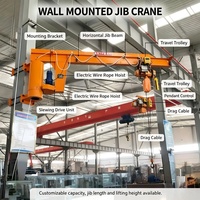Grue murale à bras articulé flexible avec palan électrique, hauteur de levage personnalisable pour les travaux de manutention en usine intérieure
