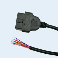 1500mm 16 pines 16Core J1962 OBD OBD2 OBDII macho a herramienta de diagnóstico de extremo de apertura