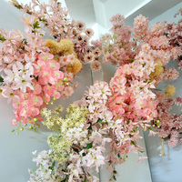 Fleurs artificielles roses faites à la main, matériel floral pour arrangements de mariage, toiles de fond, centres de table et décoration DIY pour la maison