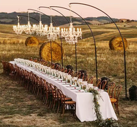 Support Cadre Semi-Circulaire en Fer Métallique pour Lustre en Cristal, Décoration de Mariage Extérieure, Accessoires de Scène