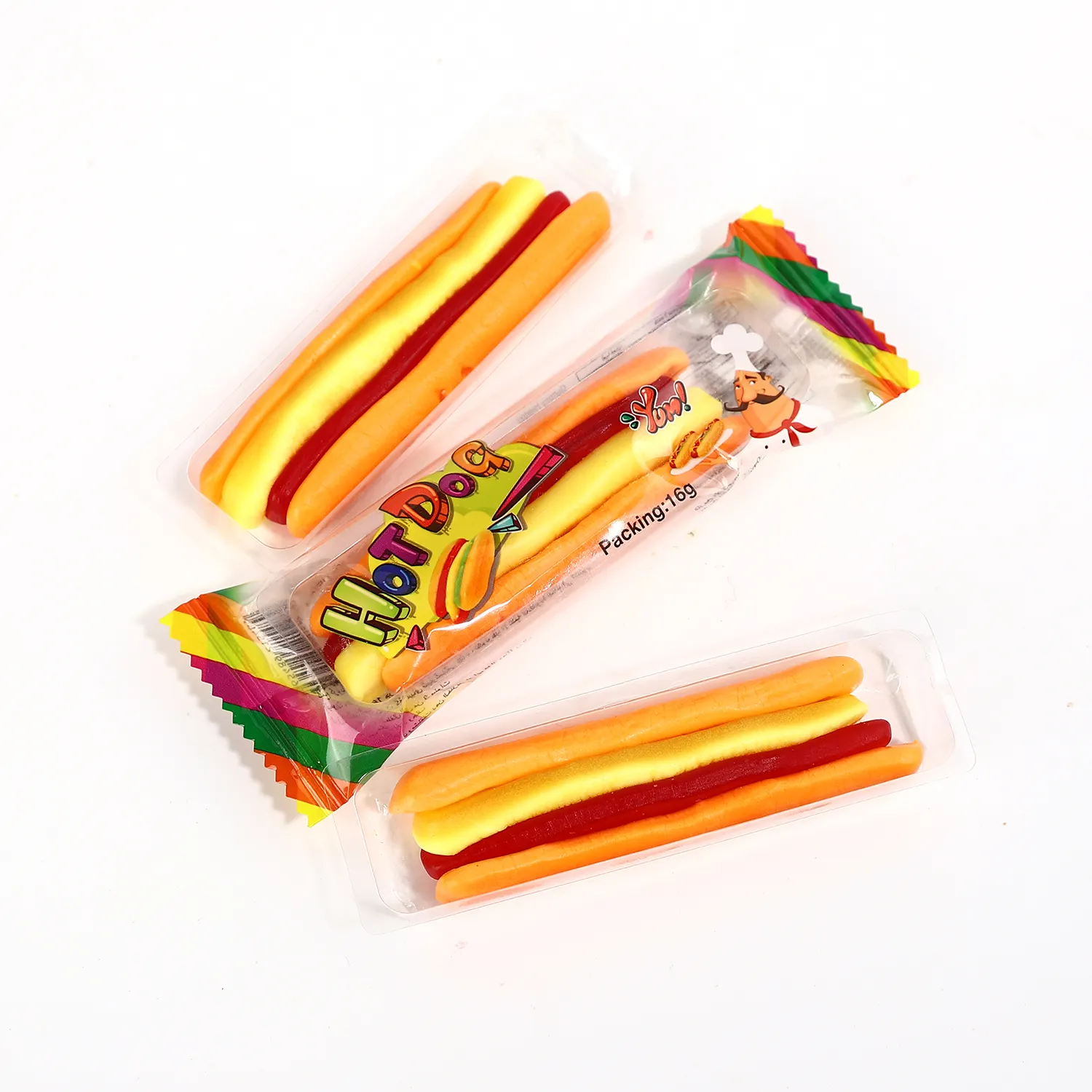 Hot Dog Gummibärchen benutzer definierte Halal Süßigkeiten Frucht Gelee Süßigkeiten Wonka Süßigkeiten