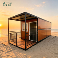 YITOP Casa Modular Moderna de Contenedores, Casa Plegable de Lujo, Elegante Casa Prefabricada Plegable para Glamping, Cabaña, Punto Turístico, Vacaciones
