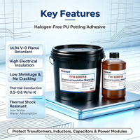 Composé de scellement polyuréthane sans halogène en deux parties UL94 V0 TCW66942 TYH60001B pour l'isolation électrique des transformateurs et des condensateurs