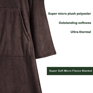 Bedsure Wearable Snuggle with Sleeves and Pocket Flannel Fleece <strong>Snuggy</strong> <strong>Blanket</strong> Robe Warm Plush Wearable <strong>Blanket</strong> Throw - Product Image 5