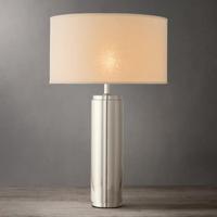 Lampe de table décorative moderne de luxe avec base en lin et abat-jour en lin, idéale pour les hôtels, les chambres, les salons, les tables de chevet