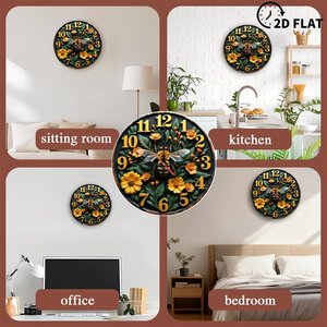 Round Wooden Wall <b>Clock</b> 25x25Cm Quiet Movement Office Decor Hanging <b>Clock</b> - Product Image 4