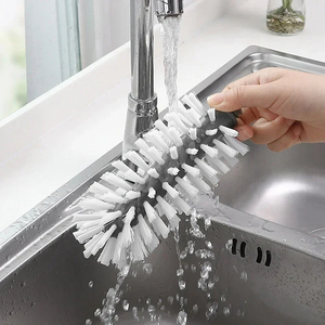 Brosse de nettoyage 2-en-1 rotative pour tasses et verres, à fixation murale par ventouse, pour cuisine et vaisselle, vente en gros - Product Image 2