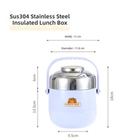Boîte à lunch portable à double compartiment en acier inoxydable 304 isolée - Utilisation au bureau 1,5 L Facile à utiliser pour tous