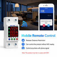 Disjoncteur WiFi intelligent miniature monophasé AC80-300V 63A, montage sur rail DIN, pour la protection contre les fuites, les surtensions et les sous-tensions